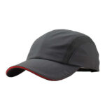 Sports Caps Quick Dry Dark Grey Breathable Side Mesh Hiking Cycling Running Baseball Cap Lightweight Red Brim Trim Adjustable Outdoor Sports Hat