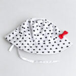 Bucket Hats Toddler Love Print Red Bow & Chin Strap Bucket Cap Baby Girls Heart Sun Protection Outdoor Fisherman Hat