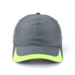 Sports Caps Lightweight Quick Dry Grey Contrast Lime Green Brim Baseball Cap Men Women Adjustable Outdoor Running Golf Curved Brim Sunshade Sports Hat