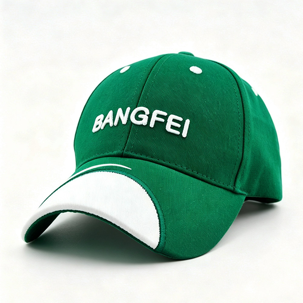 Baseball Caps Unisex Casual BANGFEI 3D Embroidered Logo Green Adjustable Baseball Cap White Wave Contrast Brim Sports Hat