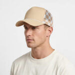 Trucker Caps Foam Checkered Trucker Hat Plaid Blank Rope Curved Brim Adjustable Mesh Baseball Cap
