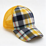 Trucker Caps Fashion Cotton Black and White Plaid Front Trucker Hat Unisex Adjustable Mesh Baseball Cap with Built-in Bottle Opener