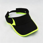 Visor Caps Lightweight Black Sun Visor Fluorescent Green Trim Adjustable Golf Sports Hat Summer Cotton Plain Running Empty Top Cap