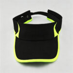 Visor Caps Lightweight Black Sun Visor Fluorescent Green Trim Adjustable Golf Sports Hat Summer Cotton Plain Running Empty Top Cap