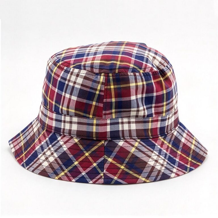 Bucket Hats Classic Tartan Reversible Plaid Bucket Cap Check Print Double Sided Wide Brim Fisherman Hat