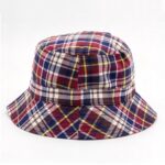 Bucket Hats Classic Tartan Reversible Plaid Bucket Cap Check Print Double Sided Wide Brim Fisherman Hat