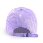 Baseball Caps Light Purple Tie Dye Flymoon Embroidered Adjustable Baseball Cap Unisex Casual Streetwear Outdoor Curved Brim Hat