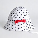 Bucket Hats Toddler Love Print Red Bow & Chin Strap Bucket Cap Baby Girls Heart Sun Protection Outdoor Fisherman Hat