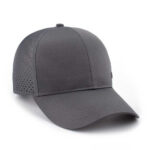 Sports Caps Dark Grey Perforated Laser Cut Perforated Baseball Cap Quick Dry Breathable Curved Brim Adjustable Outdoor Sports Hat