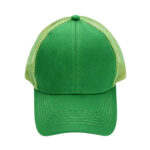 Trucker Caps Green Summer Unisex Blank Outdoor Mesh Trucker Hat Solid Color Breathable Adjustable Curved Brim Baseball Cap