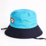 Bucket Hats Kids Outdoor Beach Camping Travel Adjustable Bucket Cap Toddler Cute Cartoon Glasses Eyes Print Wide Brim Fisherman Hat with Chin Strap