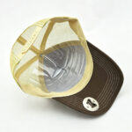 Trucker Caps Brown Built-in Bottle Opener Outdoor Trucker Hat Camping Fishing Party Brim Adjustable Mesh Baseball Cap for Men