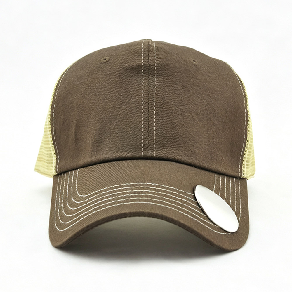 Trucker Caps Brown Built-in Bottle Opener Outdoor Trucker Hat Camping Fishing Party Brim Adjustable Mesh Baseball Cap for Men