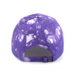 Baseball Caps Purple Tie Dye Flymoon Embroidery Logo Adjustable Brass Buckle Baseball Cap Unisex Trendy Streetwear Outdoor Curved Brim Sports Hat