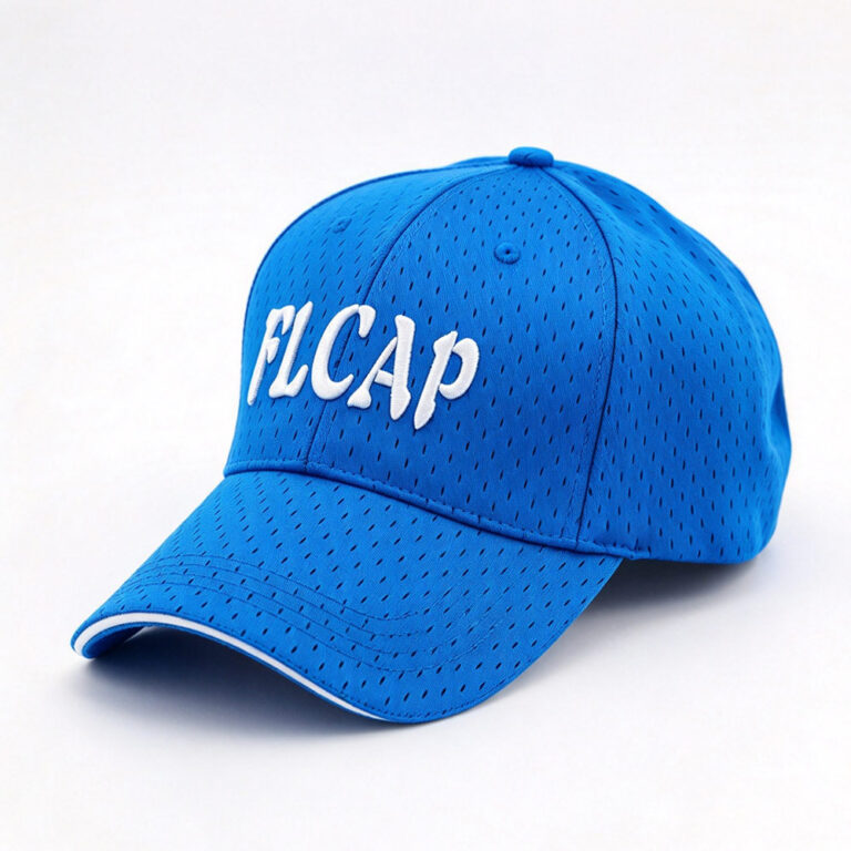 Sports Caps White Piping 3D Embroidery Adjustable Sandwich Brim Mesh Baseball Cap Breathable Perforated Outdoor Golf Running Sport Hat