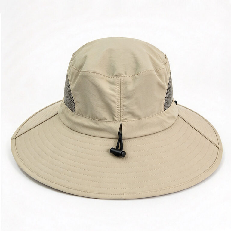 Bucket Hats UPF50+ Side Breathable Mesh Outdoor Ultra Wide Brim Bucket Cap Hiking Camping Adjustable Frishing Hat with Chin Strap